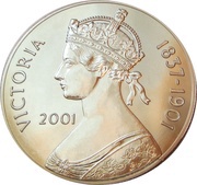 50 Pence - Elizabeth II Queen Victoria, United Kingdom, 2001 reverse image