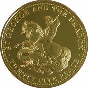25 Pence - Elizabeth II St. George and the Dragon, United Kingdom, 2013 reverse image
