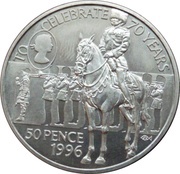 50 Pence - Elizabeth II Queen Elizabeth's 70th Birthday, United Kingdom, 1996 reverse image