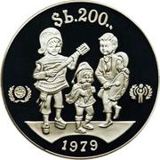 200 Pesos Bolivianos Year of the Child; Piedfort reverse image