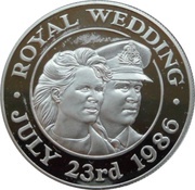 50 Pence - Elizabeth II Royal Wedding; Silver Proof Issue, United Kingdom, 1986 reverse image