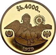 4000 Pesos Bolivianos Year of the Child; Piedfort reverse image