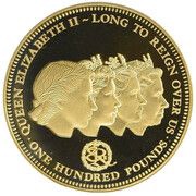 100 Pounds - Elizabeth II Five Portraits, United Kingdom, 2015 reverse image