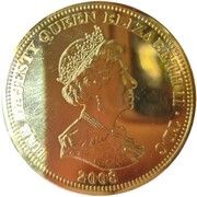5 Pounds - Elizabeth II Anniversary of Lord Nelson's Birth; Gold plated obverse image