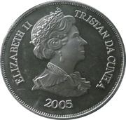 1 Crown - Elizabeth II 4th portrait; VE Day obverse image