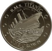 1 Crown - Elizabeth II R.M.S. Titanic sinking; Silver, United Kingdom, 2012 reverse image