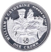 1 Crown - Elizabeth II William and Catherine, Summer of 2012, United Kingdom, 2014 reverse image