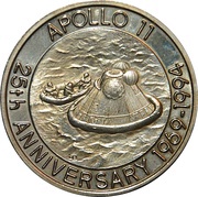 5 Crowns - Elizabeth II Apollo 11 - Ocean recovery, United Kingdom, 1993 reverse image