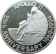 20 Crowns - Elizabeth II Apollo 11, United Kingdom, 1993 reverse image