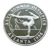 20 Crowns - Elizabeth II Gymnast, United Kingdom, 1995 reverse image