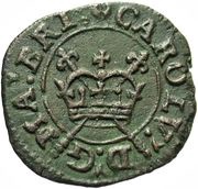 1 Farthing - Charles I Rose issue; type 4b obverse image