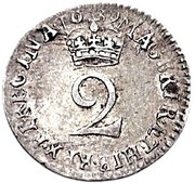2 Pence - William and Mary incl. Maundy, United Kingdom, 1689-1694 reverse image