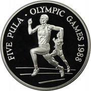 5 Pula Summer Olympics reverse image