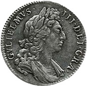 ½ Crown - William III 1st bust; small shields obverse image