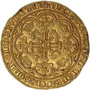 1 Noble - Edward III Treaty period; Calais mint, United Kingdom, 1361-1369 reverse image