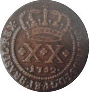 20 Réis - José I Rio de Janeiro and Bahia Mints obverse image