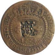 20 Réis - José I Countermarked 10 Réis obverse image