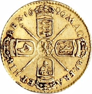 ½ Guinea - William III early harp, United Kingdom, 1695-1696 reverse image