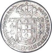 80 Réis - Maria I and Pedro III Low Crown; Lisbon Mint obverse image