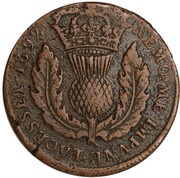 1 Bawbee - William and Mary, United Kingdom, 1692 reverse image