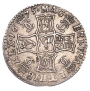 ½ Merk - Charles II 1st Coinage, Type III, United Kingdom, 1675 reverse image
