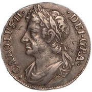 ⅛ Dollar - Charles II 2nd Coinage obverse image