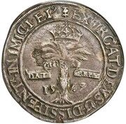 1 Ryal - Mary I 5th Period, Countermark of 1578, United Kingdom, 1567 reverse image