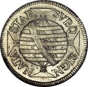 600 Réis - José I Curved Zones; Province of Minas Gerais; Rio de Janeiro Mint, Brazil, 1754-1770 reverse image
