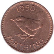 1 Farthing - George VI without 'IND:IMP', United Kingdom, 1949-1952 reverse image