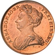 ½ Penny - Anne Pattern obverse image