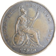 1 Penny - Victoria 1st portrait, United Kingdom, 1841-1860 reverse image