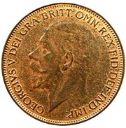 1 Penny - George V modified effigy obverse image