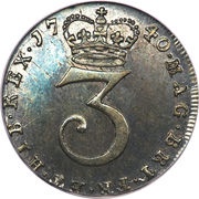 3 Pence - George II incl. Maundy, United Kingdom, 1729-1760 reverse image
