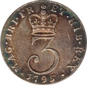 3 Pence - George III Normal numerals; incl. Maundy, United Kingdom, 1795-1800 reverse image