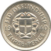 3 Pence - George VI incl. Colonial, United Kingdom, 1937-1945 reverse image