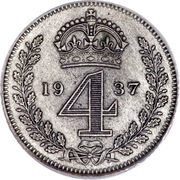4 Pence - George VI 1st Maundy issue, United Kingdom, 1937-1946 reverse image