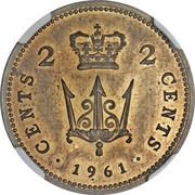 2 Cents - Elizabeth II Decimal Pattern, United Kingdom, 1961 reverse image