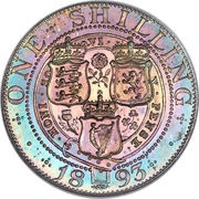 1 Shilling - Victoria 3rd portrait; 'Old Head', United Kingdom, 1893-1901 reverse image