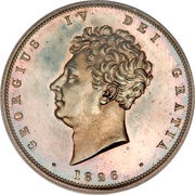 ½ Crown - George IV 2nd portrait; 3rd reverse obverse image