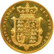 ½ Sovereign - George IV Pattern, United Kingdom, 1825 reverse image