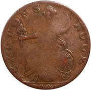½ Penny George Sussex - Britons Rule, United Kingdom, 1791 reverse image