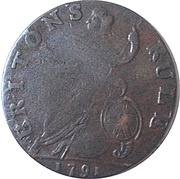 ½ Penny Guilelmus Shakespear - Britons Rule, United Kingdom, 1791 reverse image