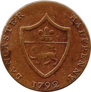 ½ Penny Lancashire - Lancaster / John of Gaunt, United Kingdom, 1792 reverse image