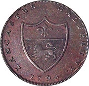 ½ Penny Lancashire - Lancaster / John of Gaunt, United Kingdom, 1794 reverse image