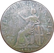 ½ Penny Hampshire - Portsmouth / John Howard, United Kingdom, 1795 reverse image