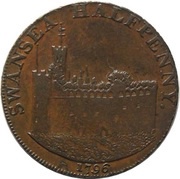 ½ Penny Glamorganshire – Swansea / J. Voss obverse image