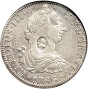 1 Dollar - George III Type I countermark; oval obverse image