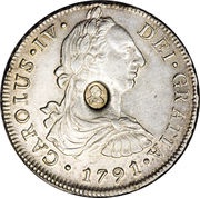 1 Dollar - George III Type I countermark; oval obverse image