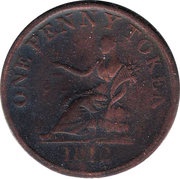 1 Penny Yorkshire - Sheffield / Roscoe Place, United Kingdom, 1812 reverse image