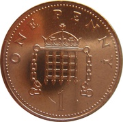 1 Penny - Elizabeth II 2nd portrait, United Kingdom, 1982-1984 reverse image